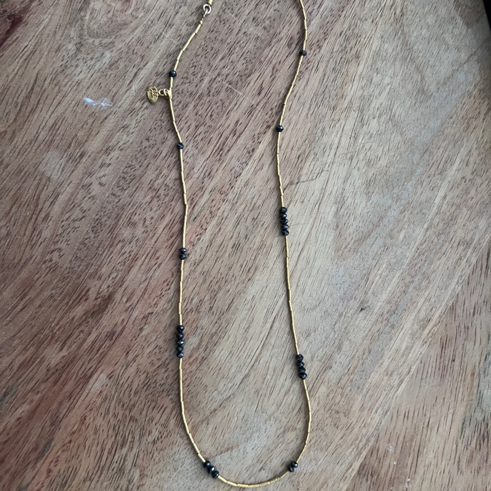 Ara Collection Gold and Black Diamond Necklace